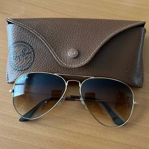 Ray-Ban standard 58mm aviator sunglasses in brown with gold frame